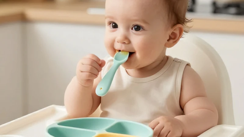 Bebek Mama Kaşığı ve Silikon Tabak Seti
