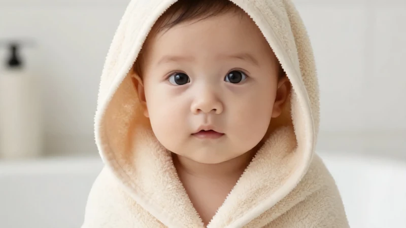 Bebek Saç Kurulama Havlusu Bornoz Set