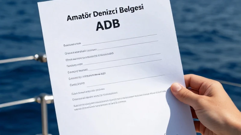 Amatör Denizci Belgesi ADB Çıkarmada Gerekli Evraklar