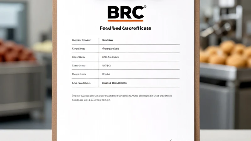 Uluslararası Gıda Güvenliği BRC Sertifikası Gerekli Evrakları
